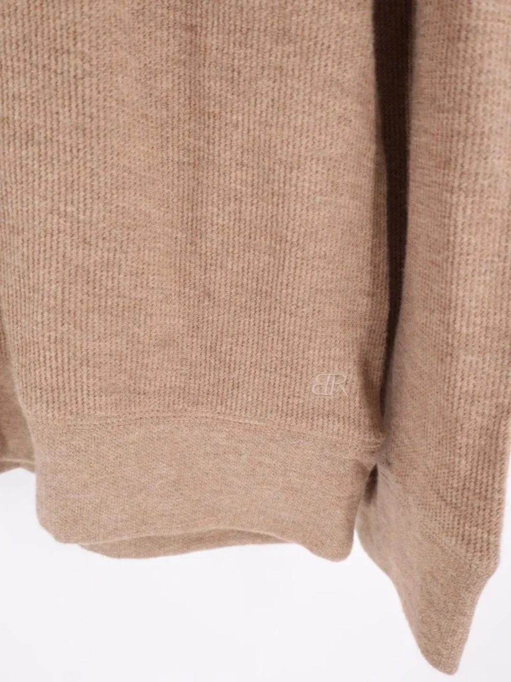 NWT Banana Republic Sweater Men’s Large Waffle Knit Quarter Zip Pullover Tan